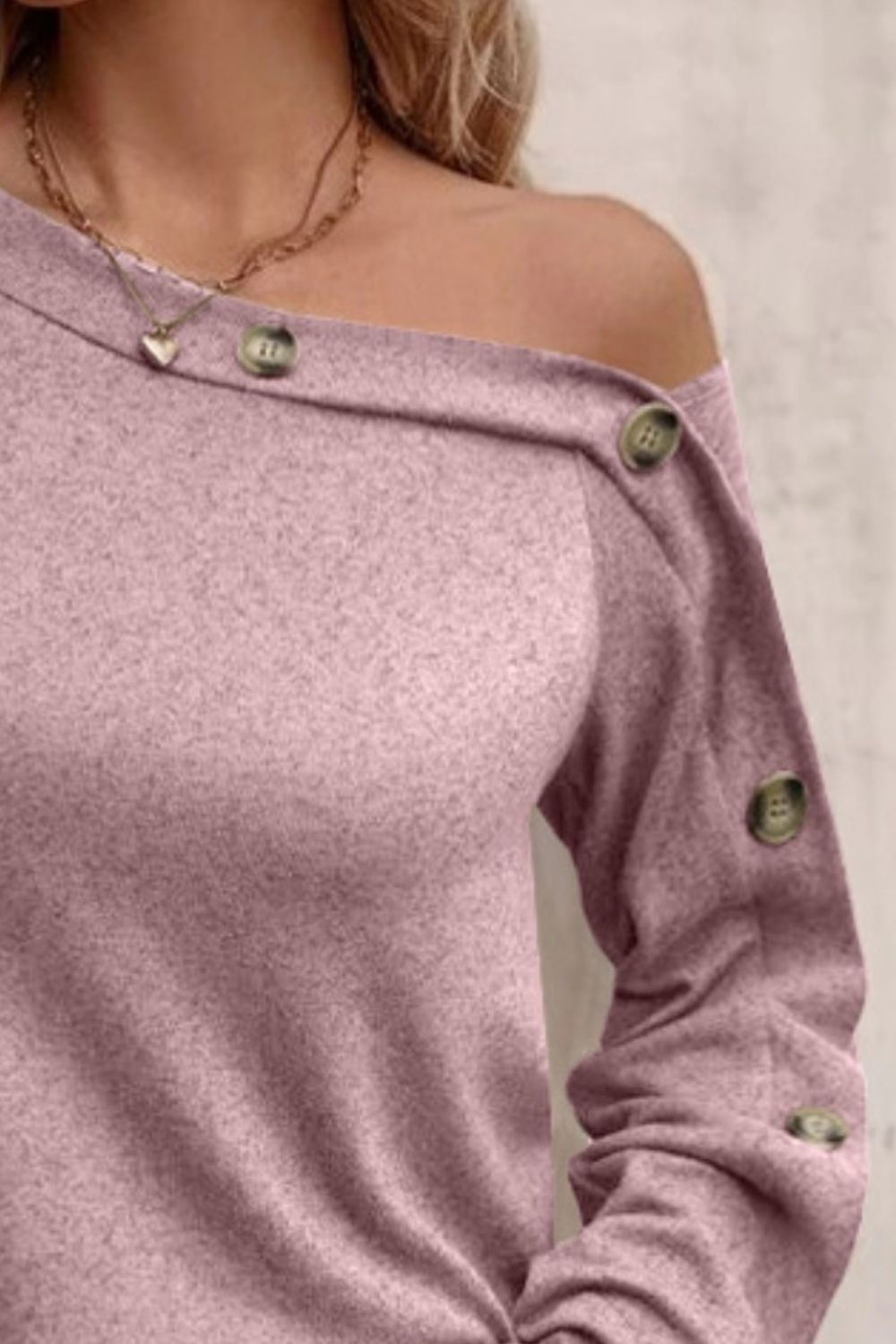 Decorative Button One Shoulder T-Shirt - Tantalize Boutique