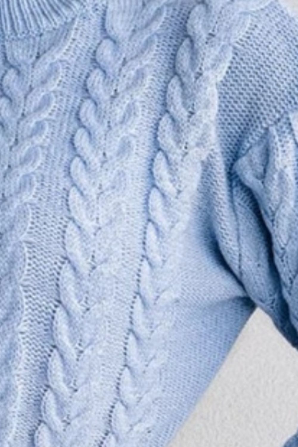 Cable-Knit Round Neck Cropped Sweater - Tantalize Boutique