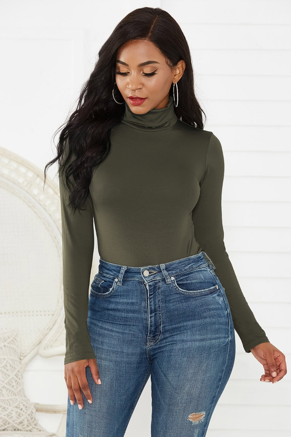 Turtleneck Long Sleeve Bodysuit - Tantalize Boutique