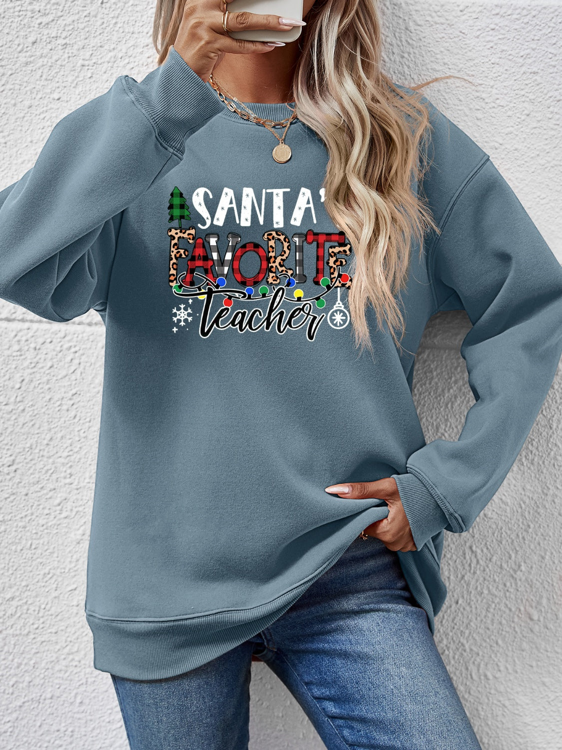Letter Graphic Sweatshirt - Tantalize Boutique