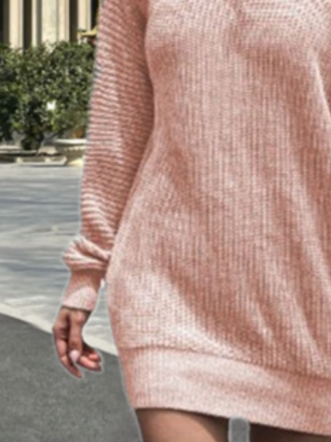 One Shoulder Lantern Sleeve Sweater Dress - Tantalize Boutique