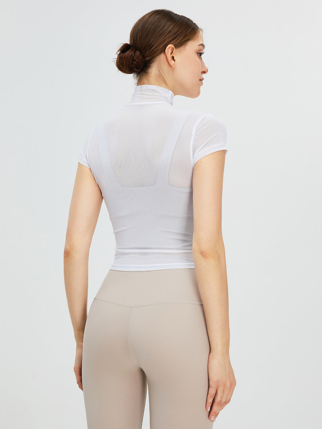 Turtleneck Cap Sleeve Active T-Shirt - Tantalize Boutique