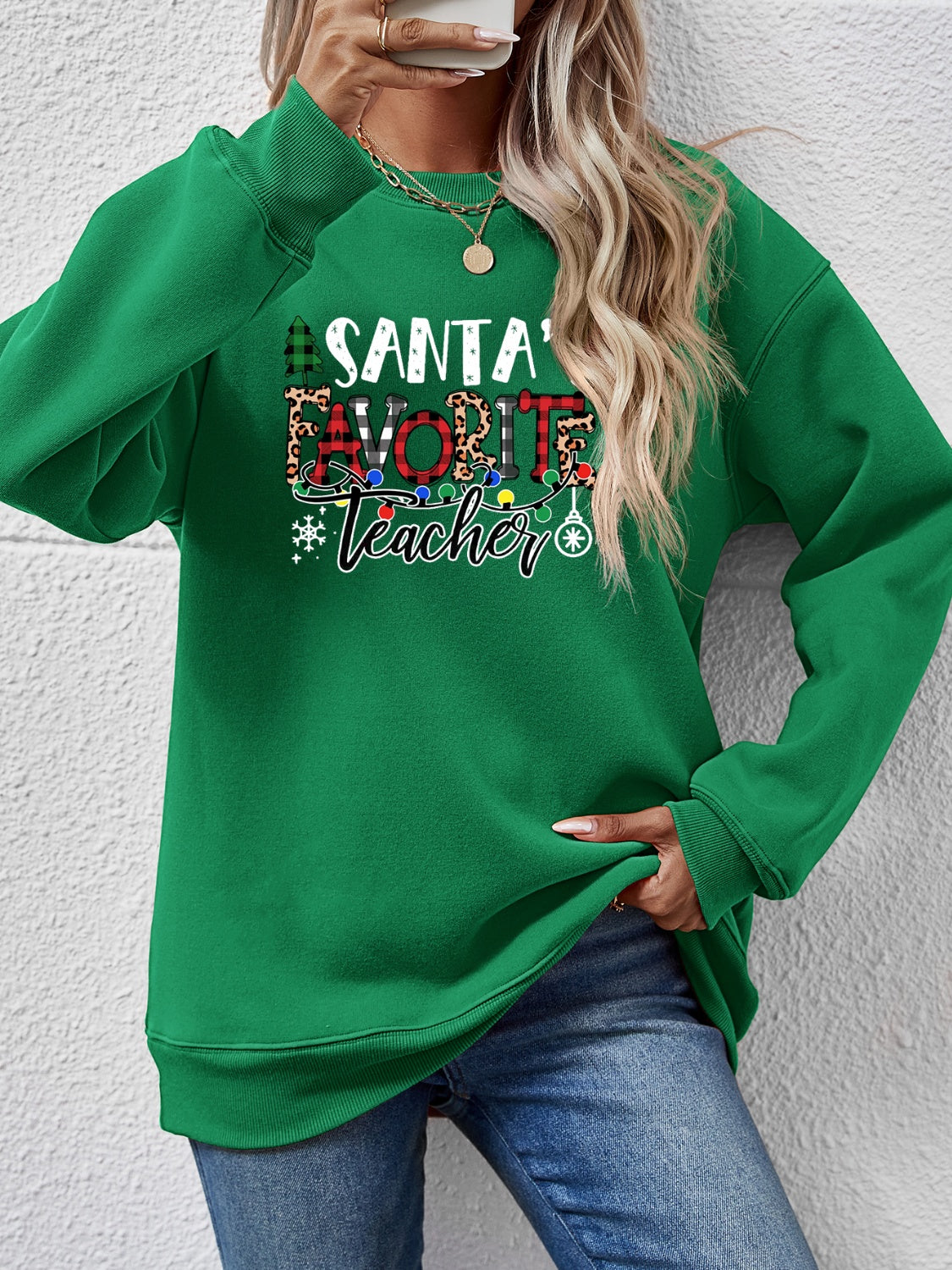 Letter Graphic Sweatshirt - Tantalize Boutique