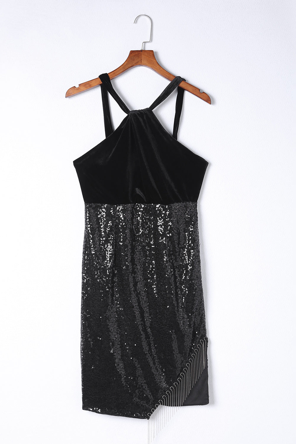Sequin Fringe Detail Sleeveless Dress - Tantalize Boutique
