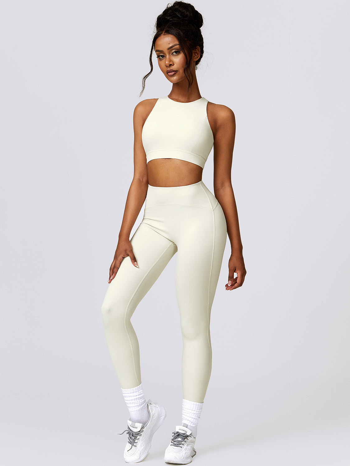 Cutout Cropped Sport Tank and Leggings Set - Tantalize Boutique