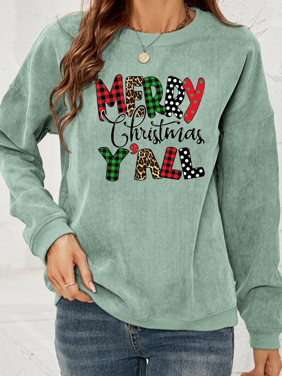 MERRY CHRISTMAS Y'ALL Graphic Sweatshirt - Tantalize Boutique