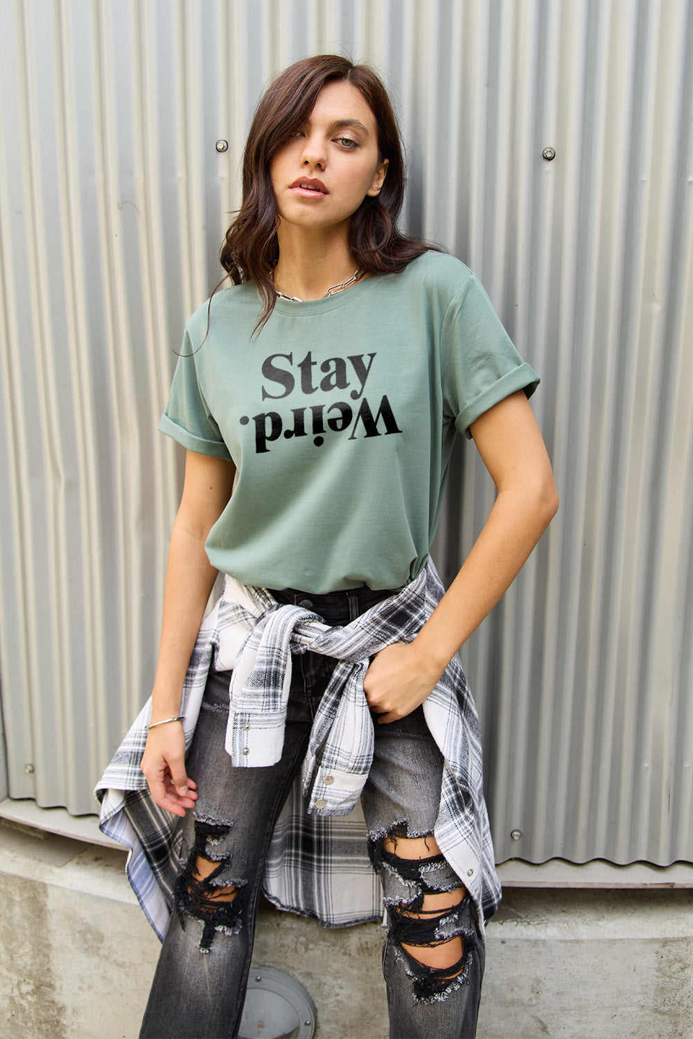 Simply Love Full Size STAY WEIRD Short Sleeve T-Shirt - Tantalize Boutique