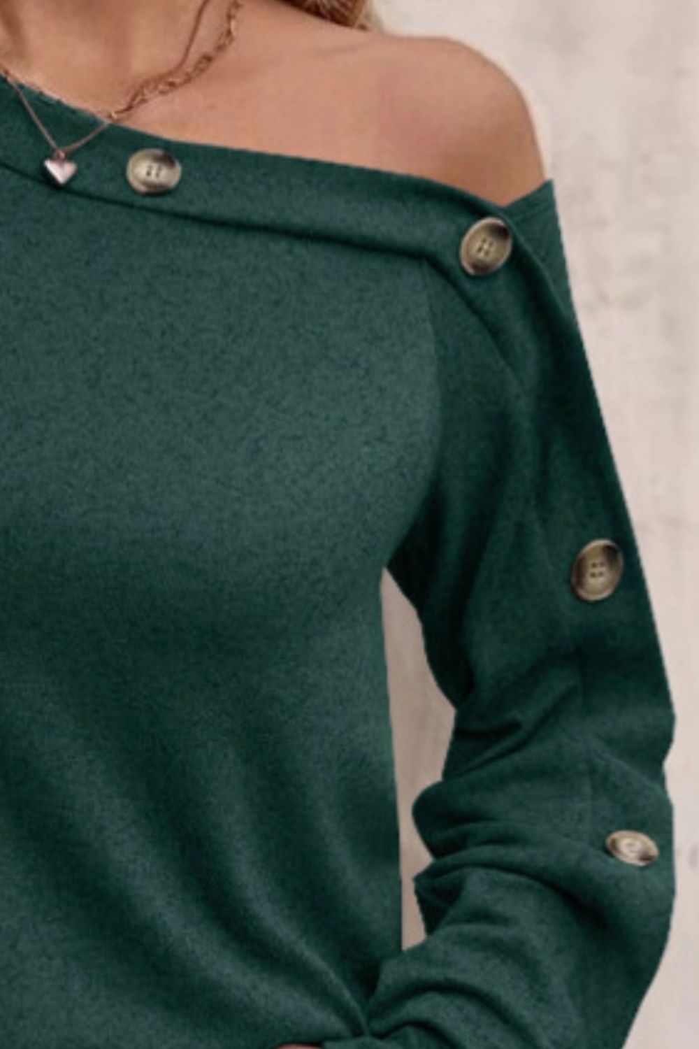 Decorative Button One Shoulder T-Shirt - Tantalize Boutique