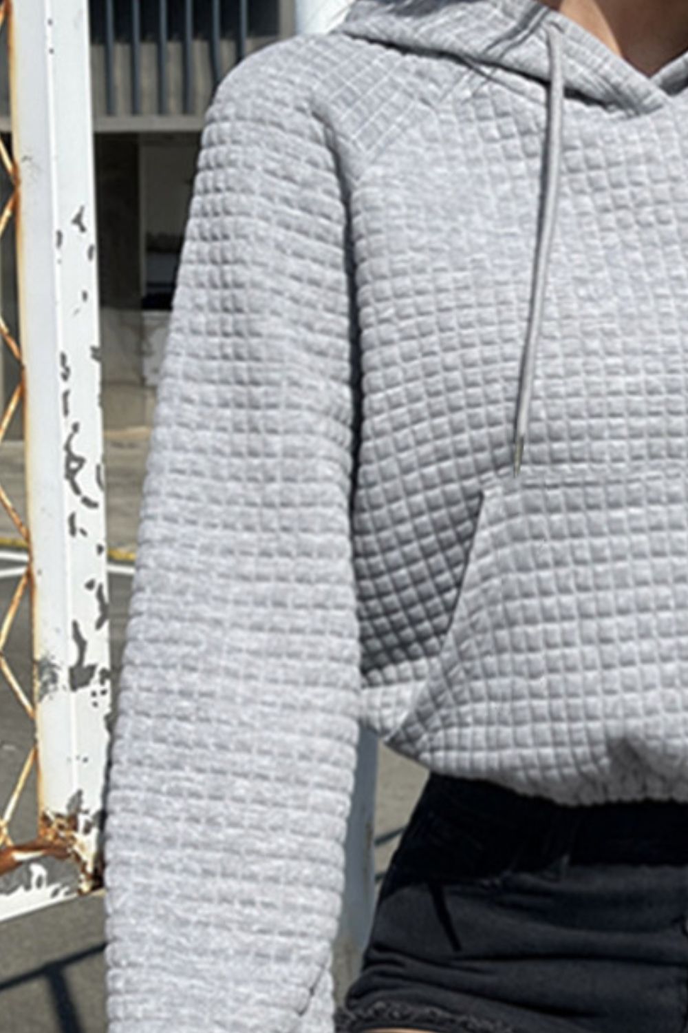 Drawstring Pocketed Raglan Sleeve Hoodie - Tantalize Boutique