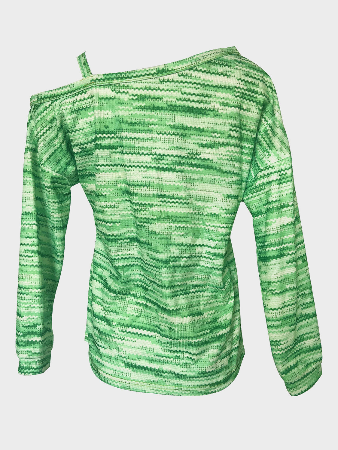 Heathered Asymmetrical Neck Long Sleeve T-Shirt - Tantalize Boutique