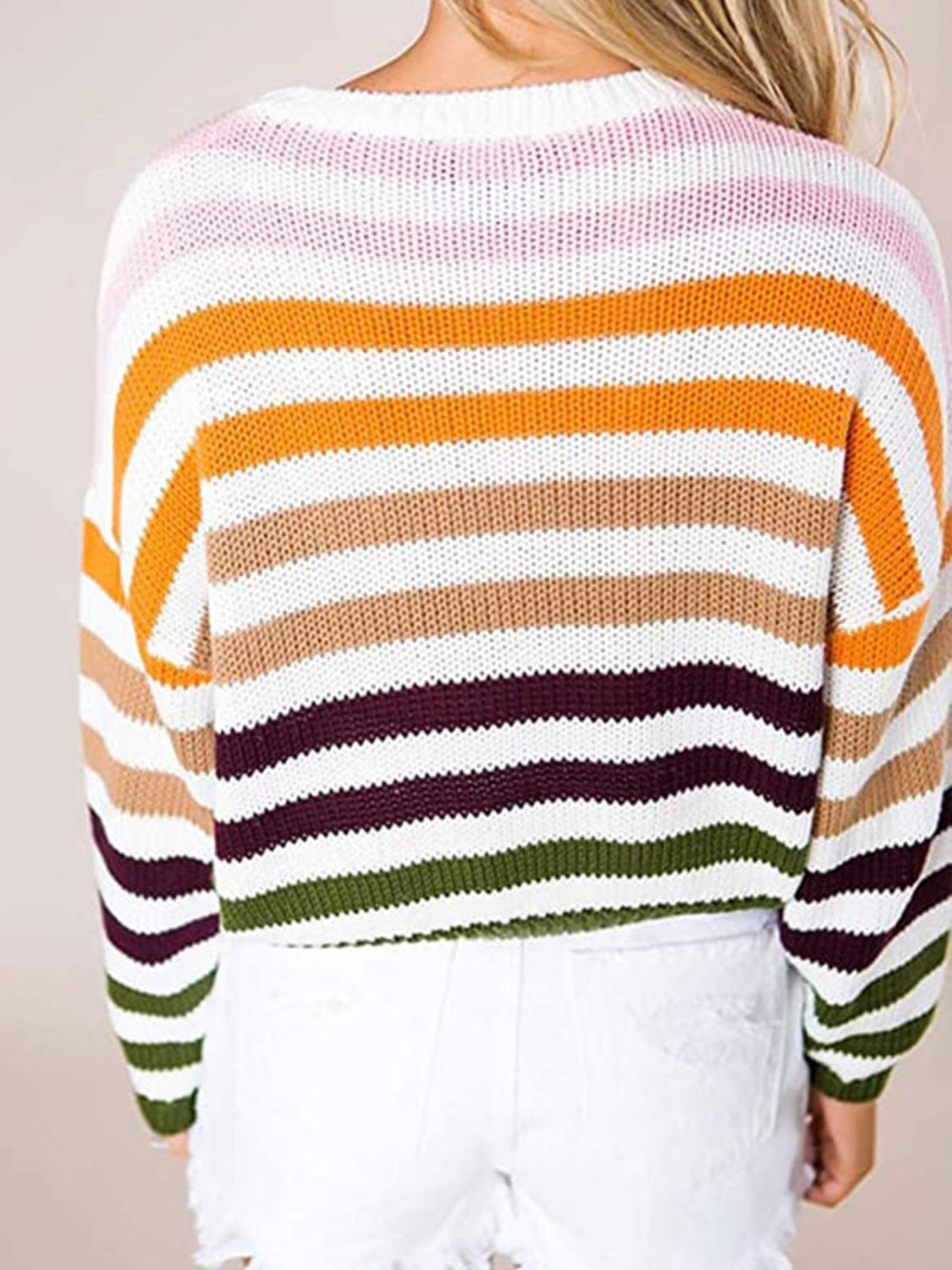 Striped Round Neck Knit Top - Tantalize Boutique