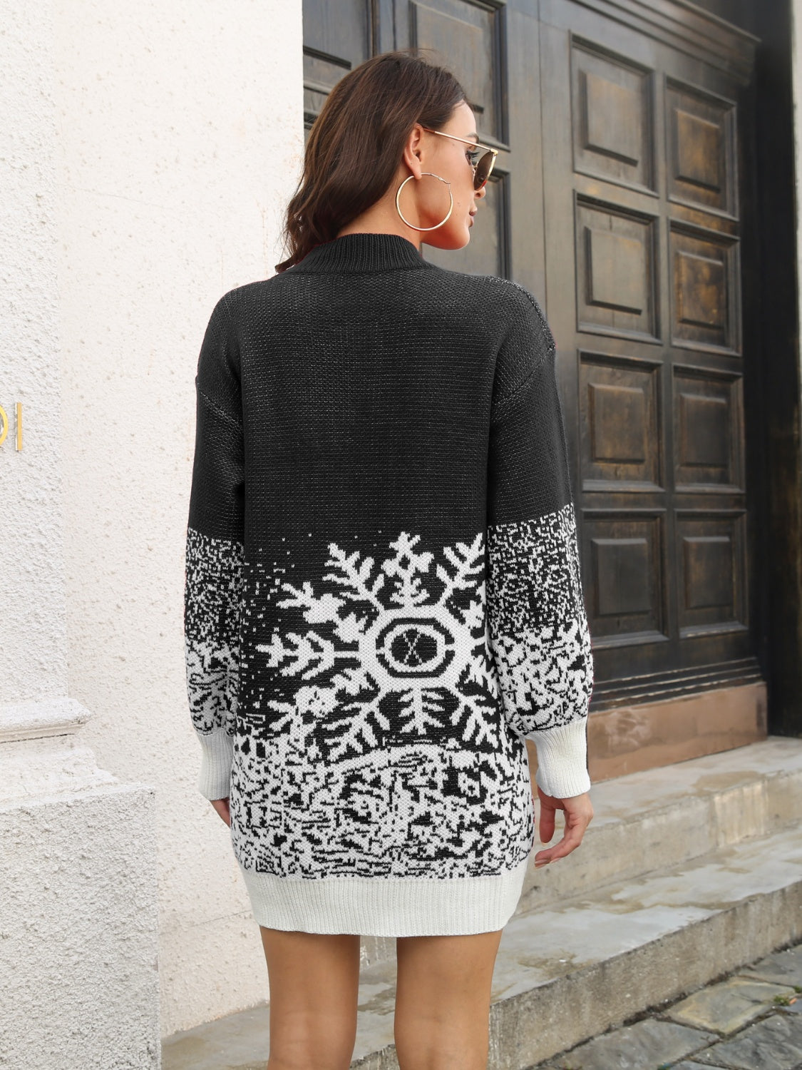 Snowflake Pattern Sweater Dress - Tantalize Boutique