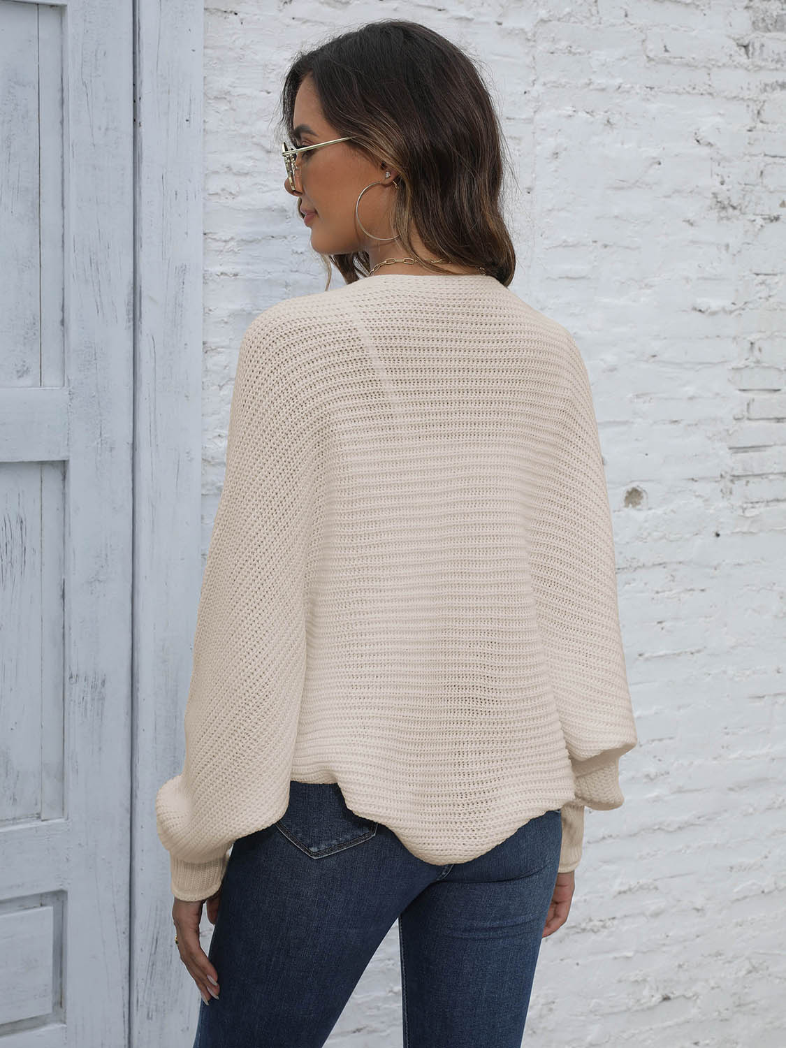 Bat Sleeve Open Front Short Cardigan - Tantalize Boutique