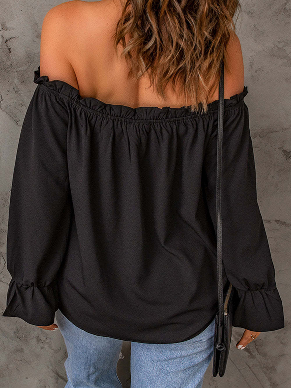 Off-Shoulder Flounce Sleeve Blouse - Tantalize Boutique