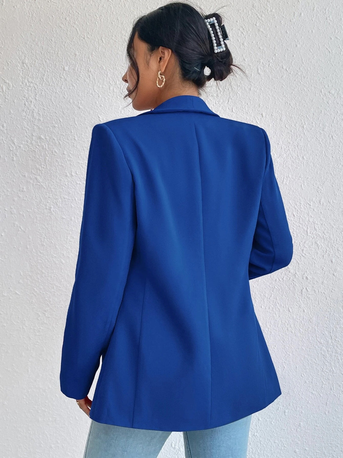 Shawl Collar Long Sleeve Blazer - Tantalize Boutique