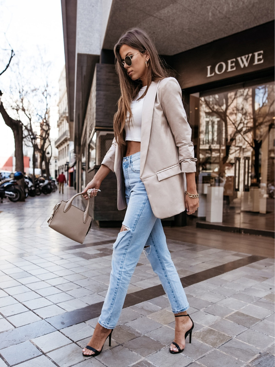 Faux Leather Open Front Blazer - Tantalize Boutique