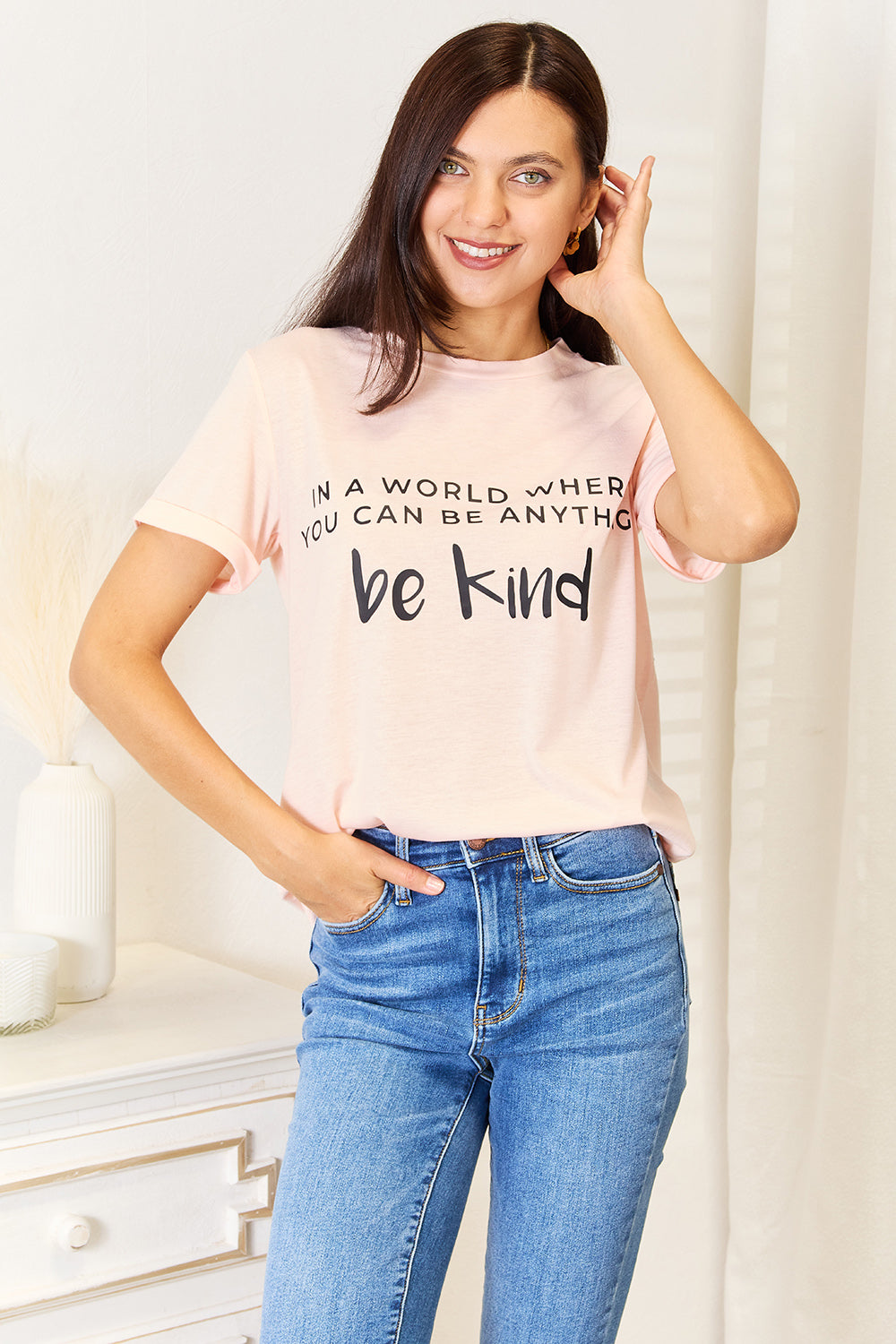 Simply Love Slogan Graphic Cuffed T-Shirt - Tantalize Boutique