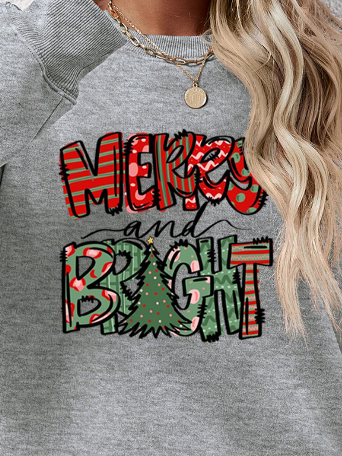 MERRY AND BRIGHT Long Sleeve Sweatshirt - Tantalize Boutique