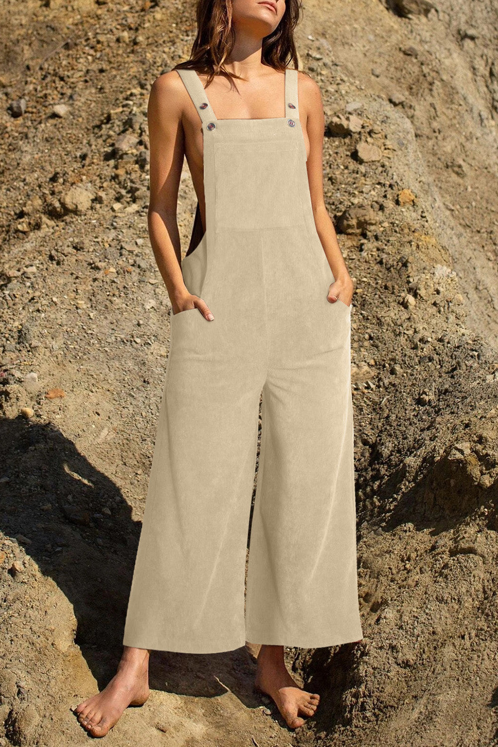 Pocketed Wide Leg Overall - Tantalize Boutique