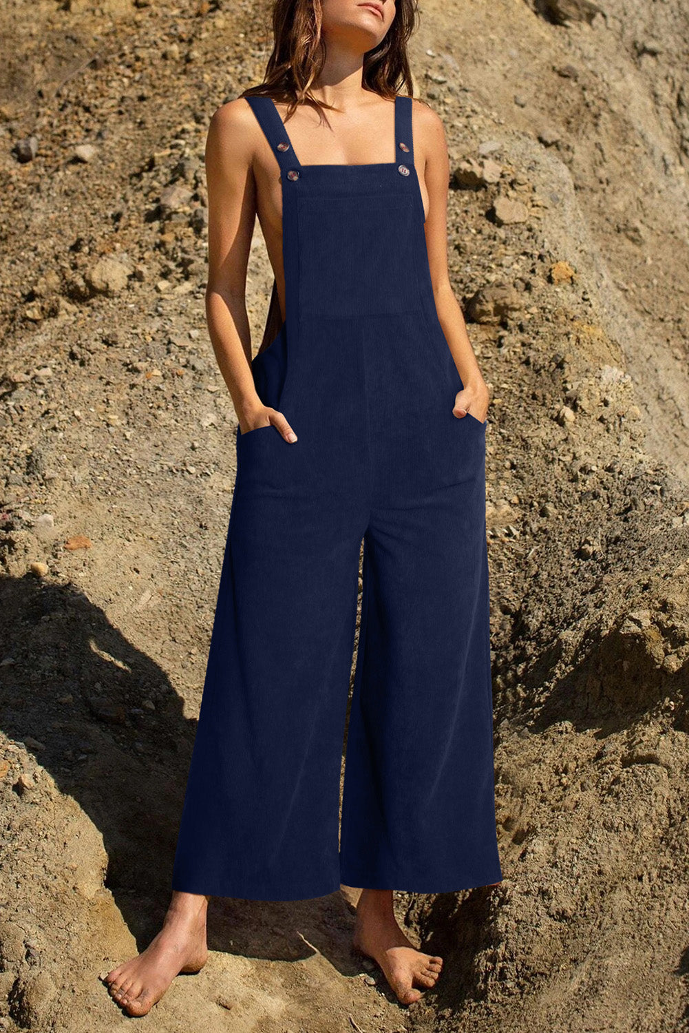 Pocketed Wide Leg Overall - Tantalize Boutique