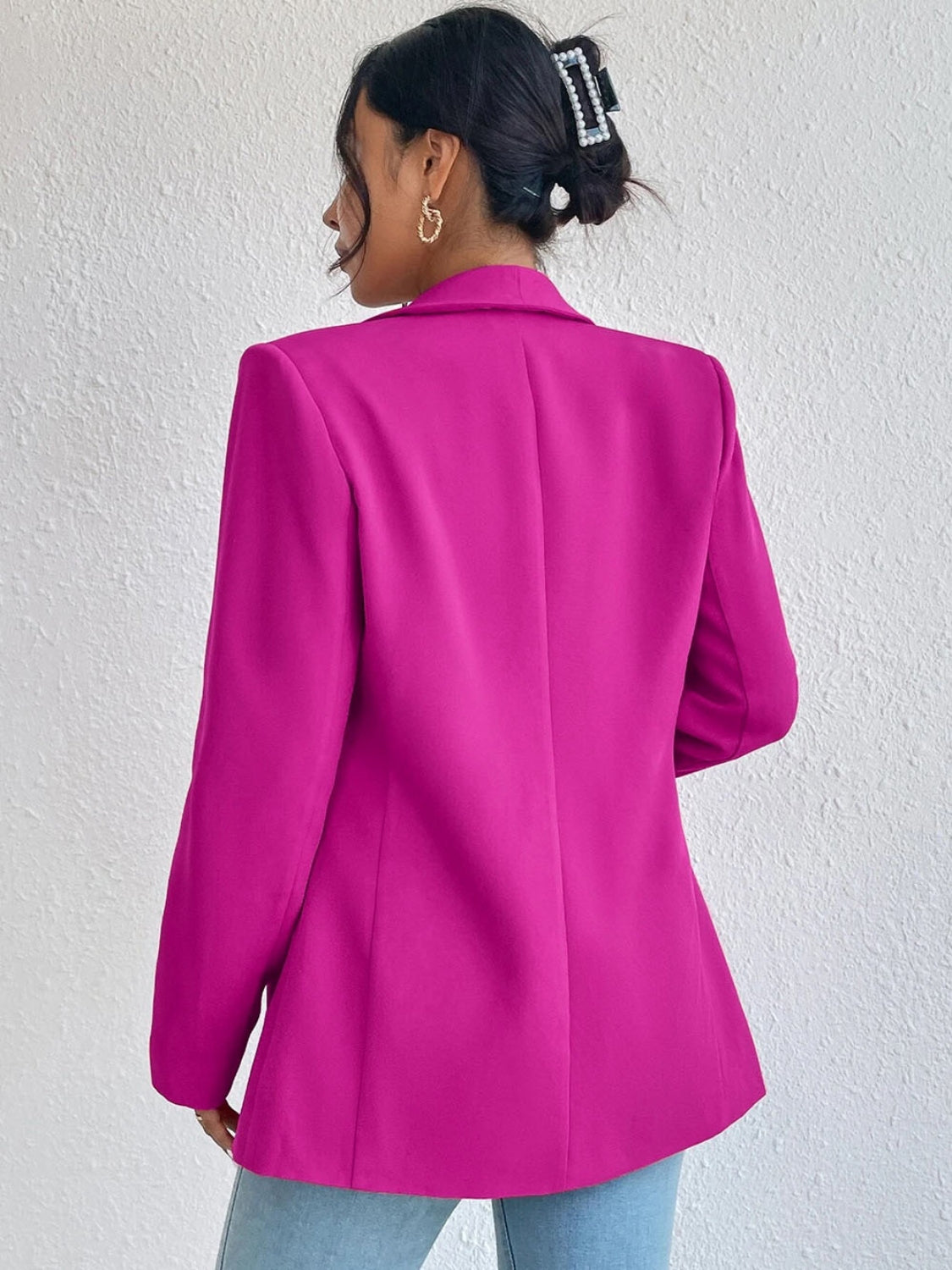Shawl Collar Long Sleeve Blazer - Tantalize Boutique