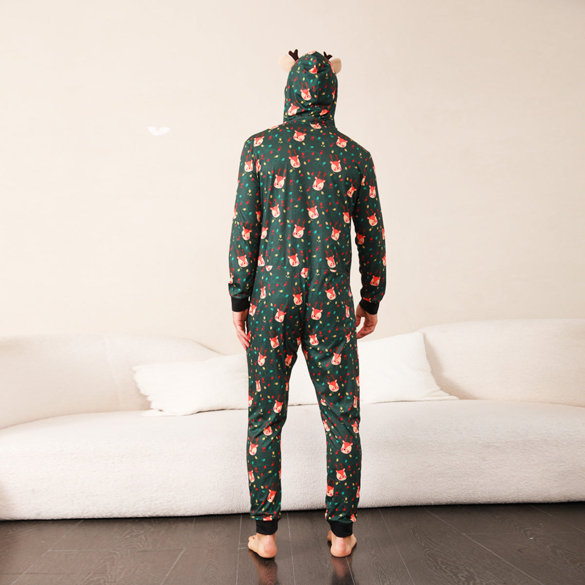 Printed Hooded Long Sleeve Jumpsuit - Tantalize Boutique