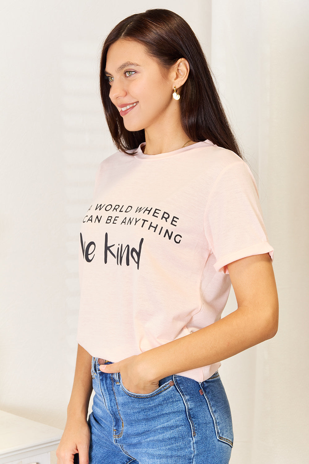 Simply Love Slogan Graphic Cuffed T-Shirt - Tantalize Boutique