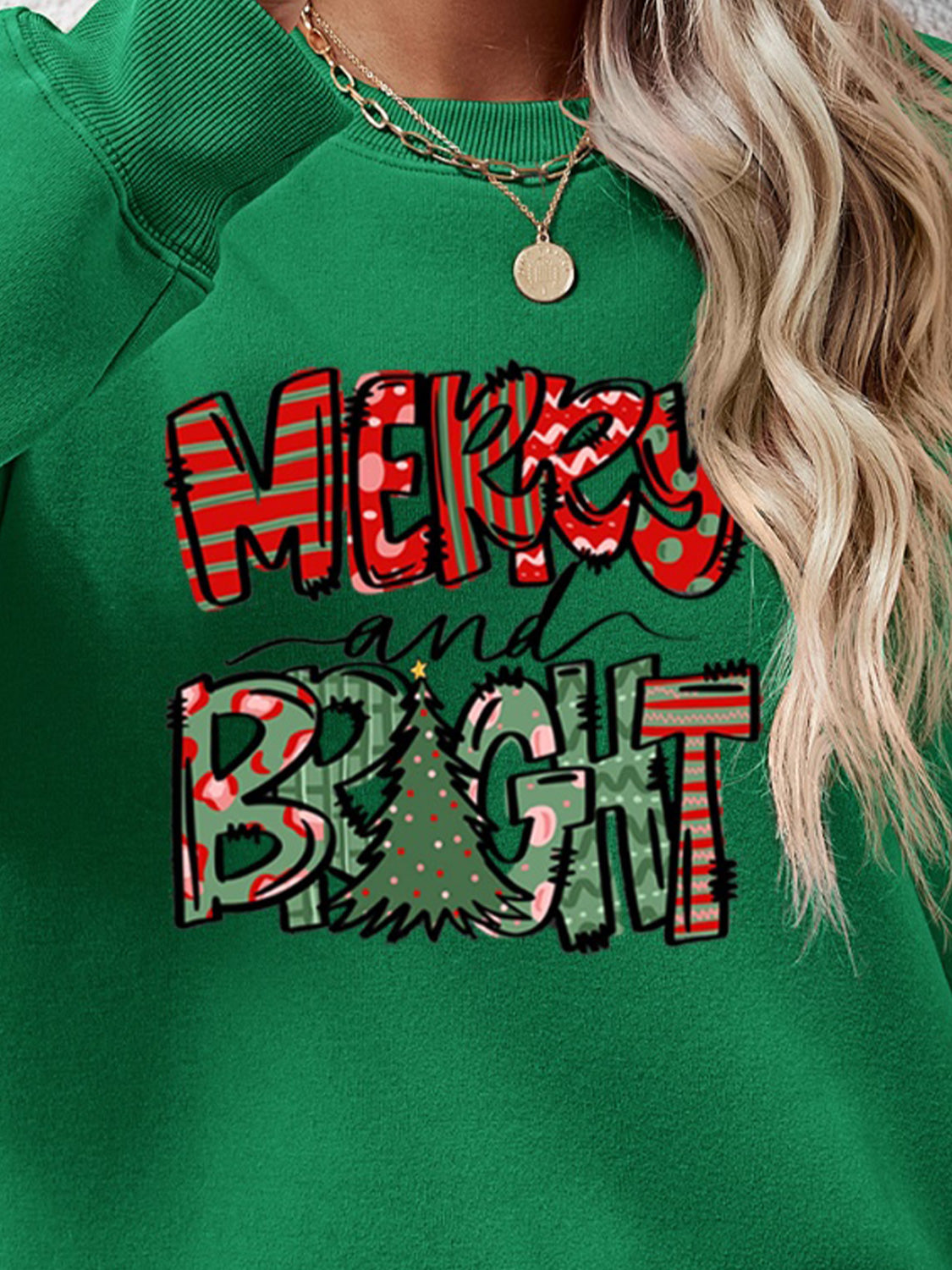 MERRY AND BRIGHT Long Sleeve Sweatshirt - Tantalize Boutique