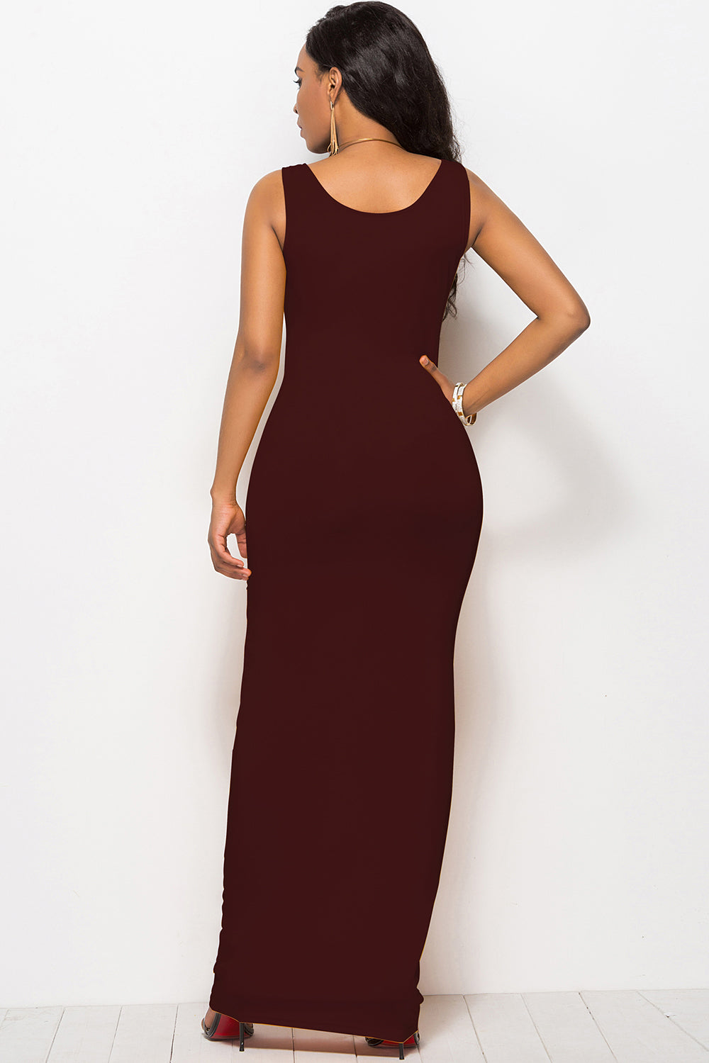 Scoop Neck Wide Strap Maxi Dress - Tantalize Boutique