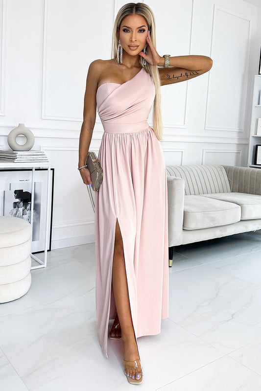 One-Shoulder Slit Maxi Dress - Tantalize Boutique