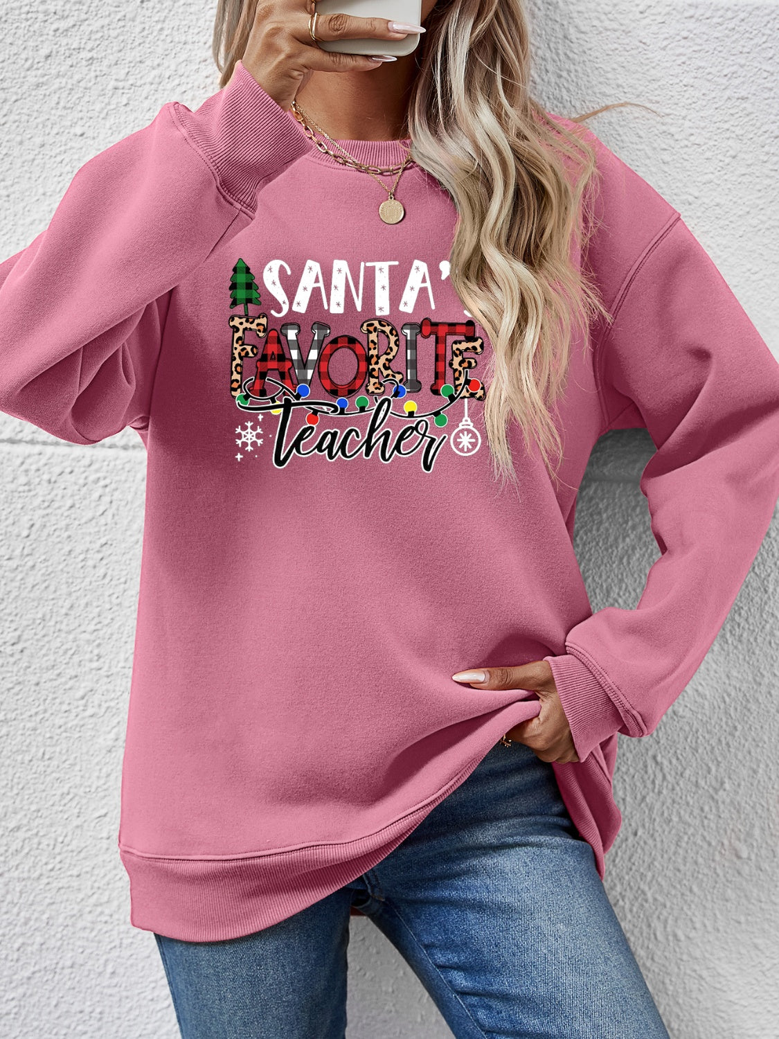 Letter Graphic Sweatshirt - Tantalize Boutique