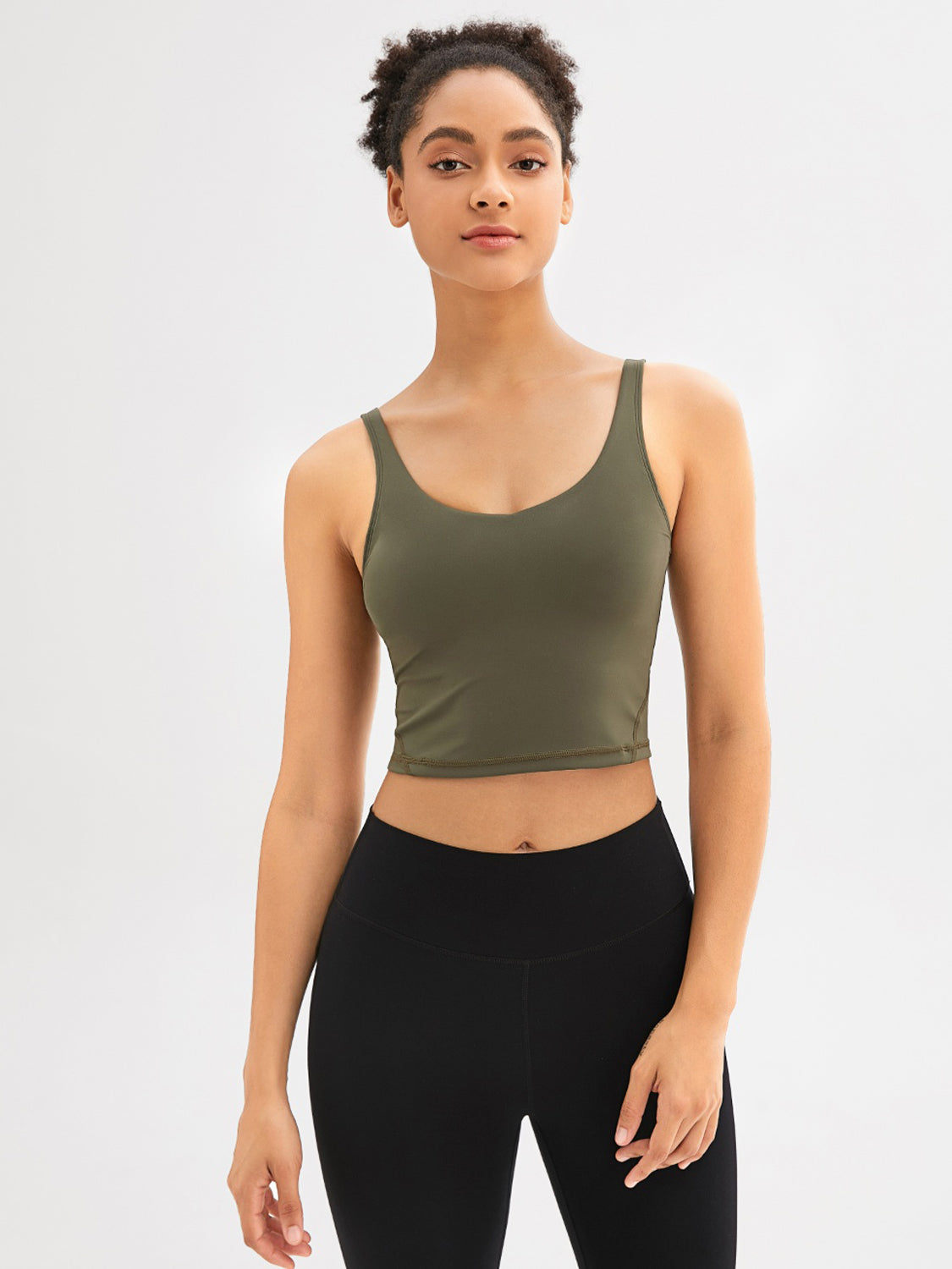 Scoop Neck Wide Strap Active Tank - Tantalize Boutique
