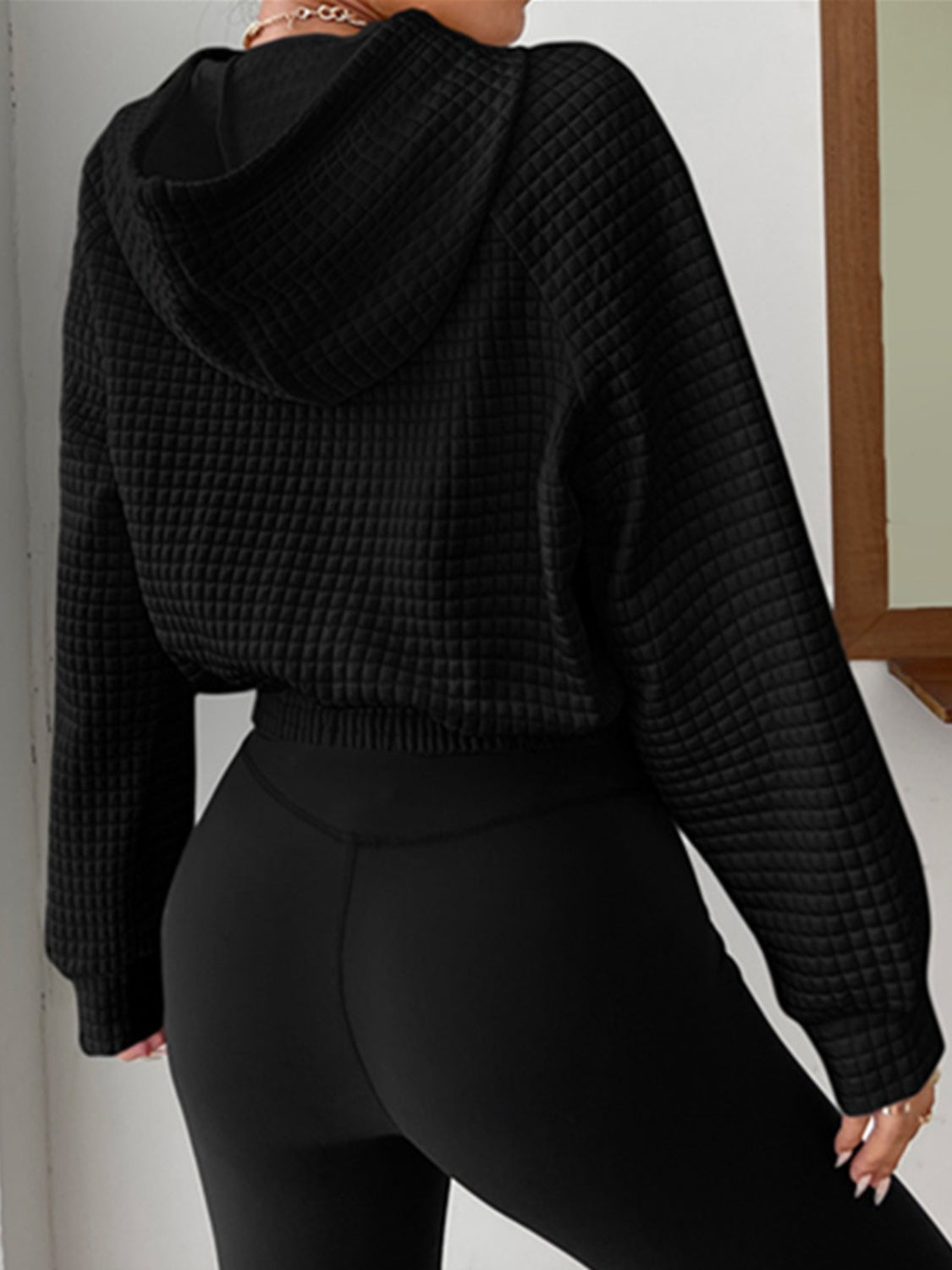 Drawstring Pocketed Raglan Sleeve Hoodie - Tantalize Boutique