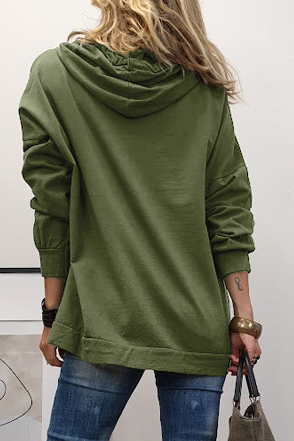 LOVE Drawstring Dropped Shoulder Hoodie - Tantalize Boutique