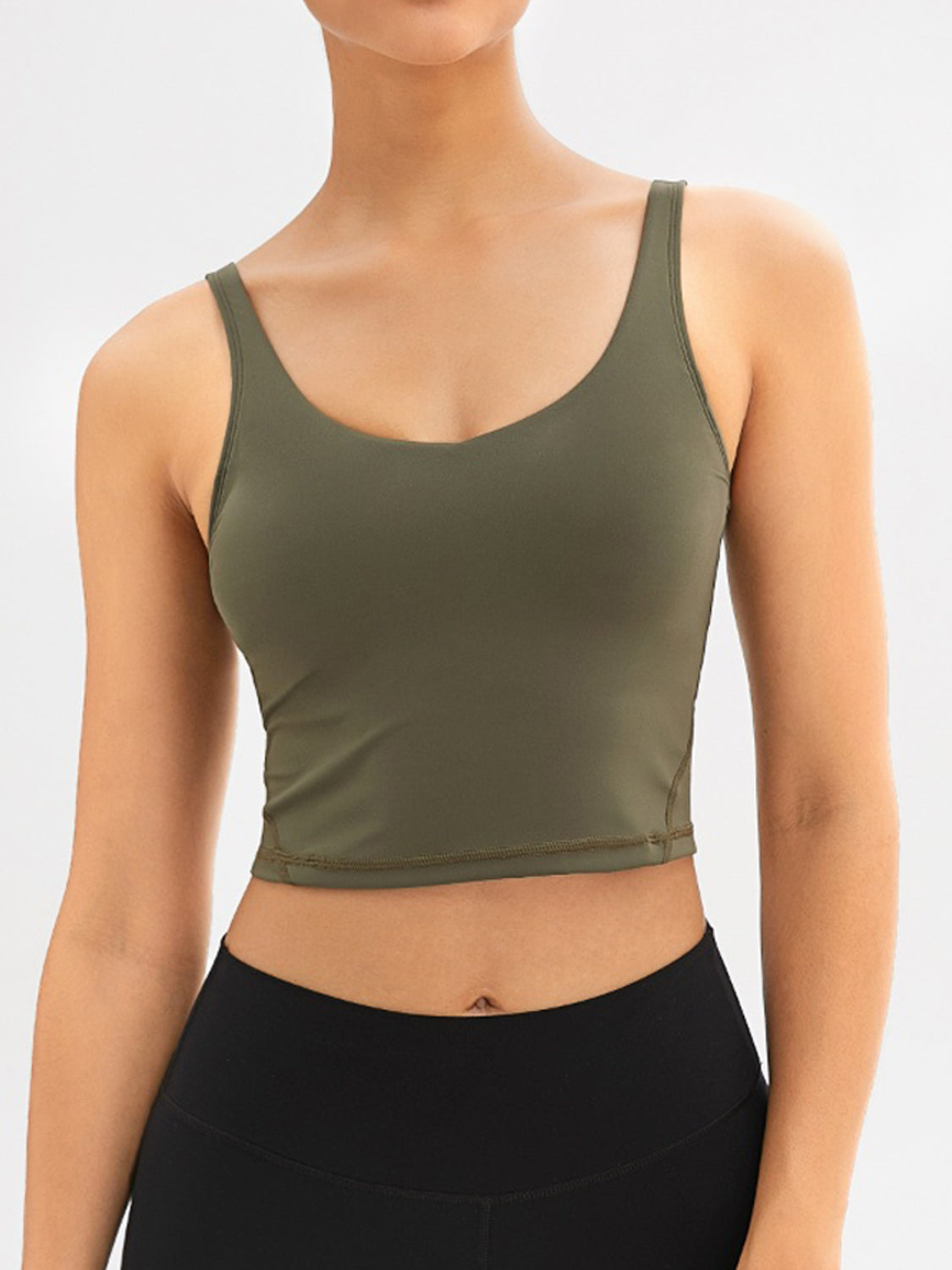 Scoop Neck Wide Strap Active Tank - Tantalize Boutique