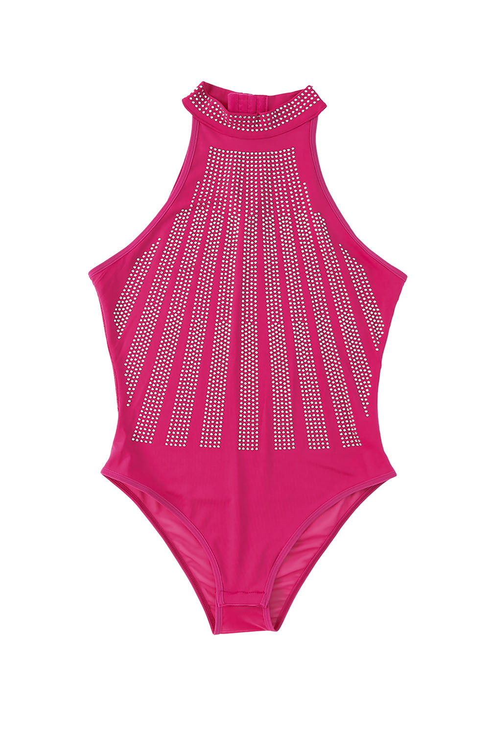 Rhinestone Detail Halter Neck Bodysuit - Tantalize Boutique