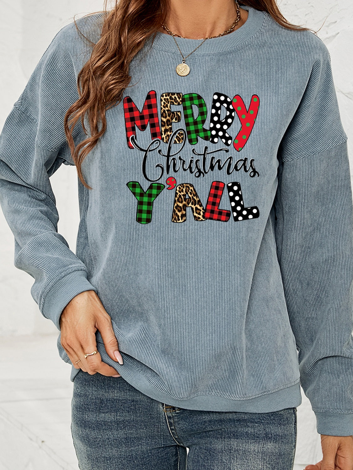MERRY CHRISTMAS Y'ALL Graphic Sweatshirt - Tantalize Boutique