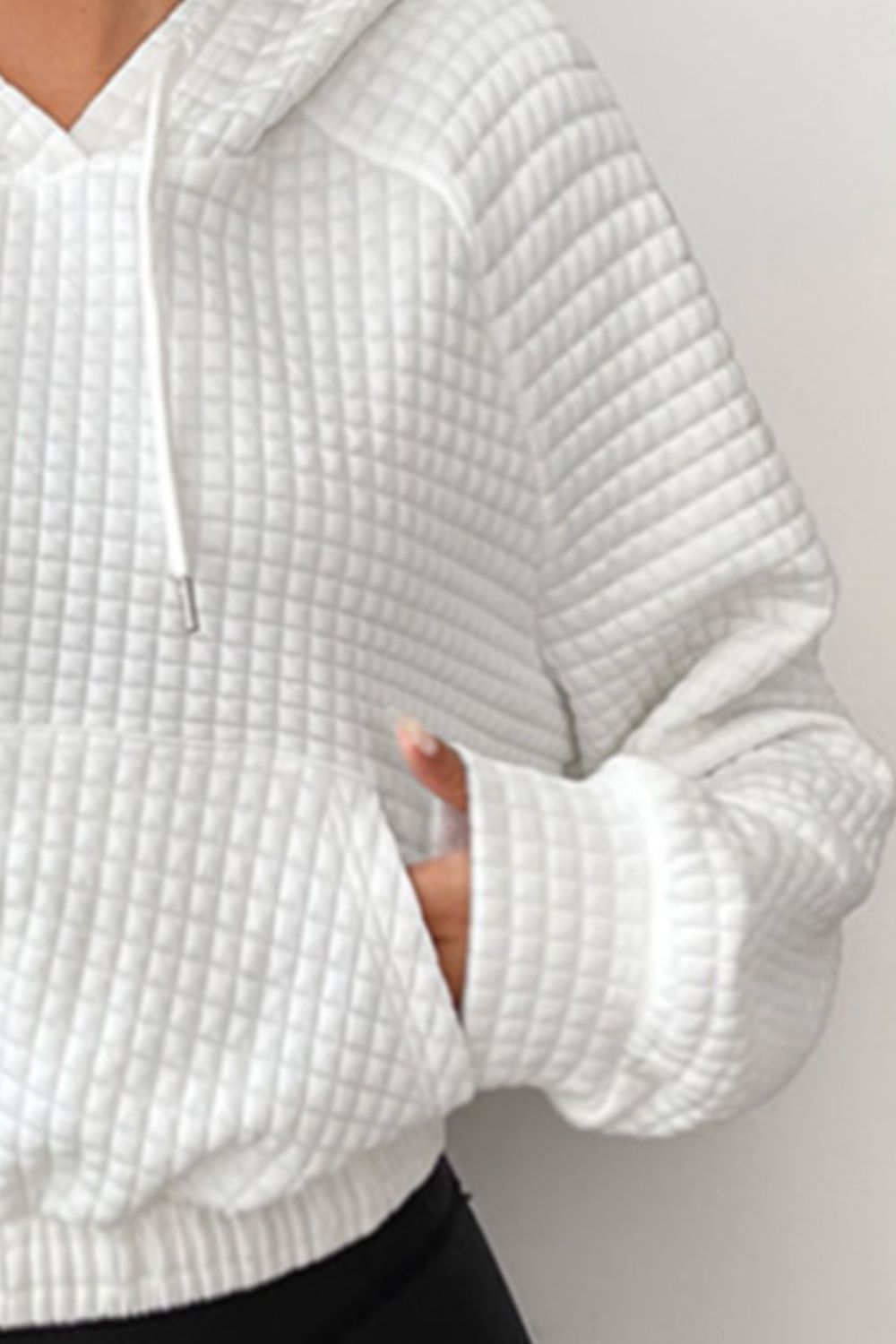 Drawstring Pocketed Raglan Sleeve Hoodie - Tantalize Boutique