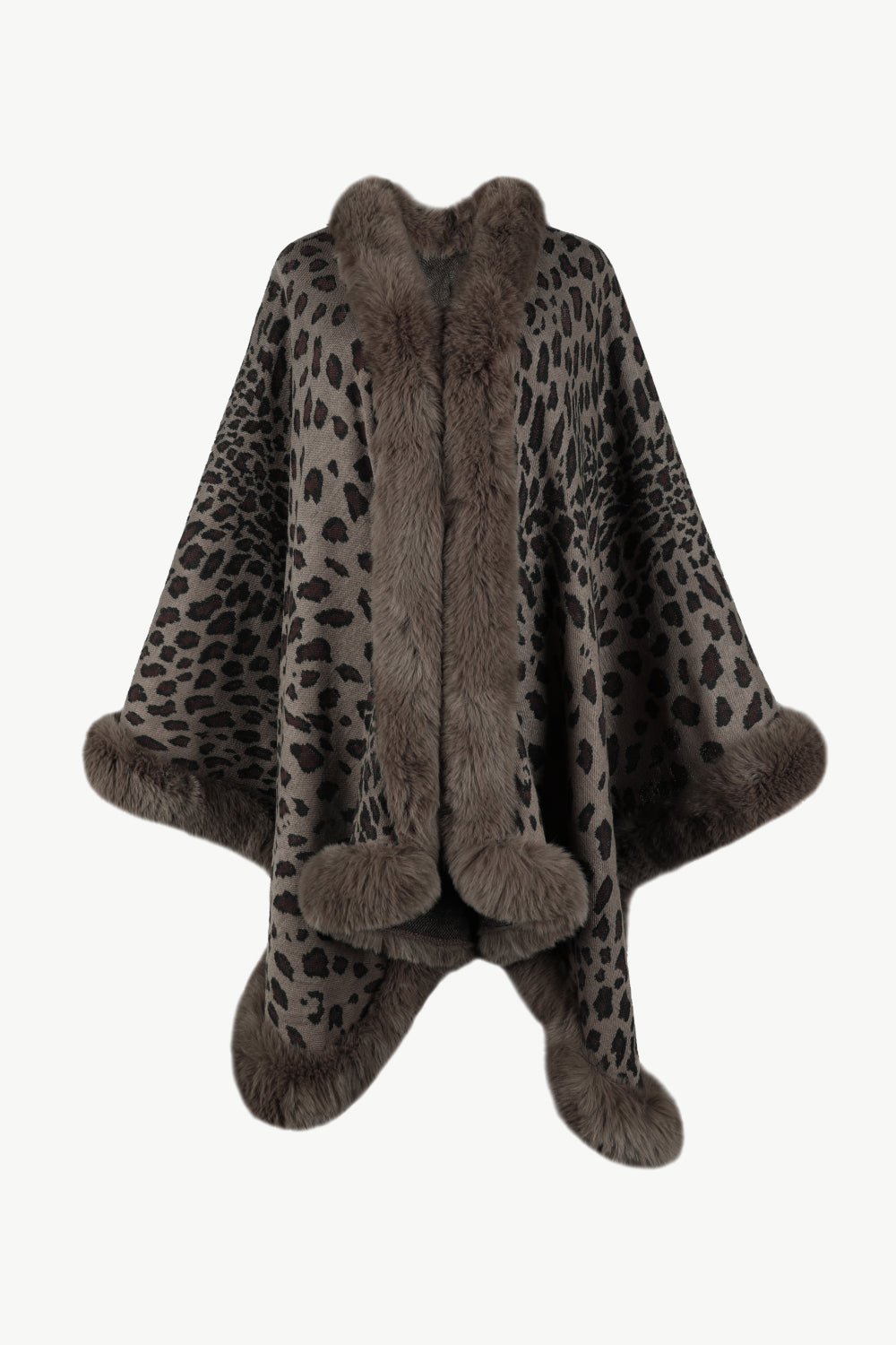 Leopard Open Front Poncho - Tantalize Boutique