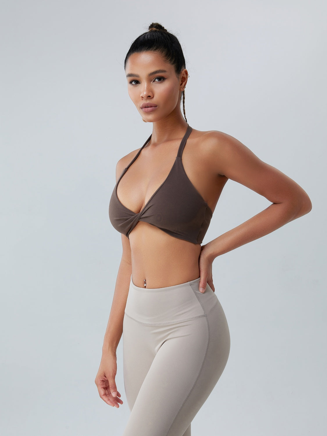 Twisted Halter Neck Active Bra - Tantalize Boutique