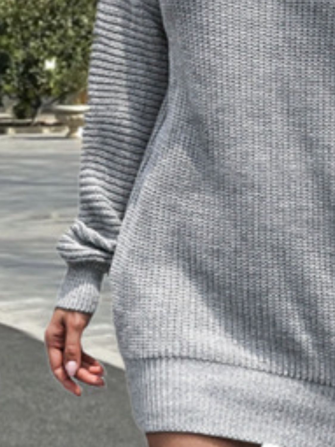 One Shoulder Lantern Sleeve Sweater Dress - Tantalize Boutique