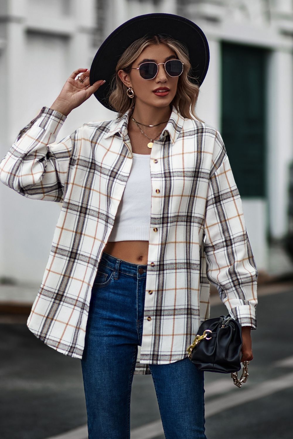 Plaid Long Sleeve Shirt - Tantalize Boutique