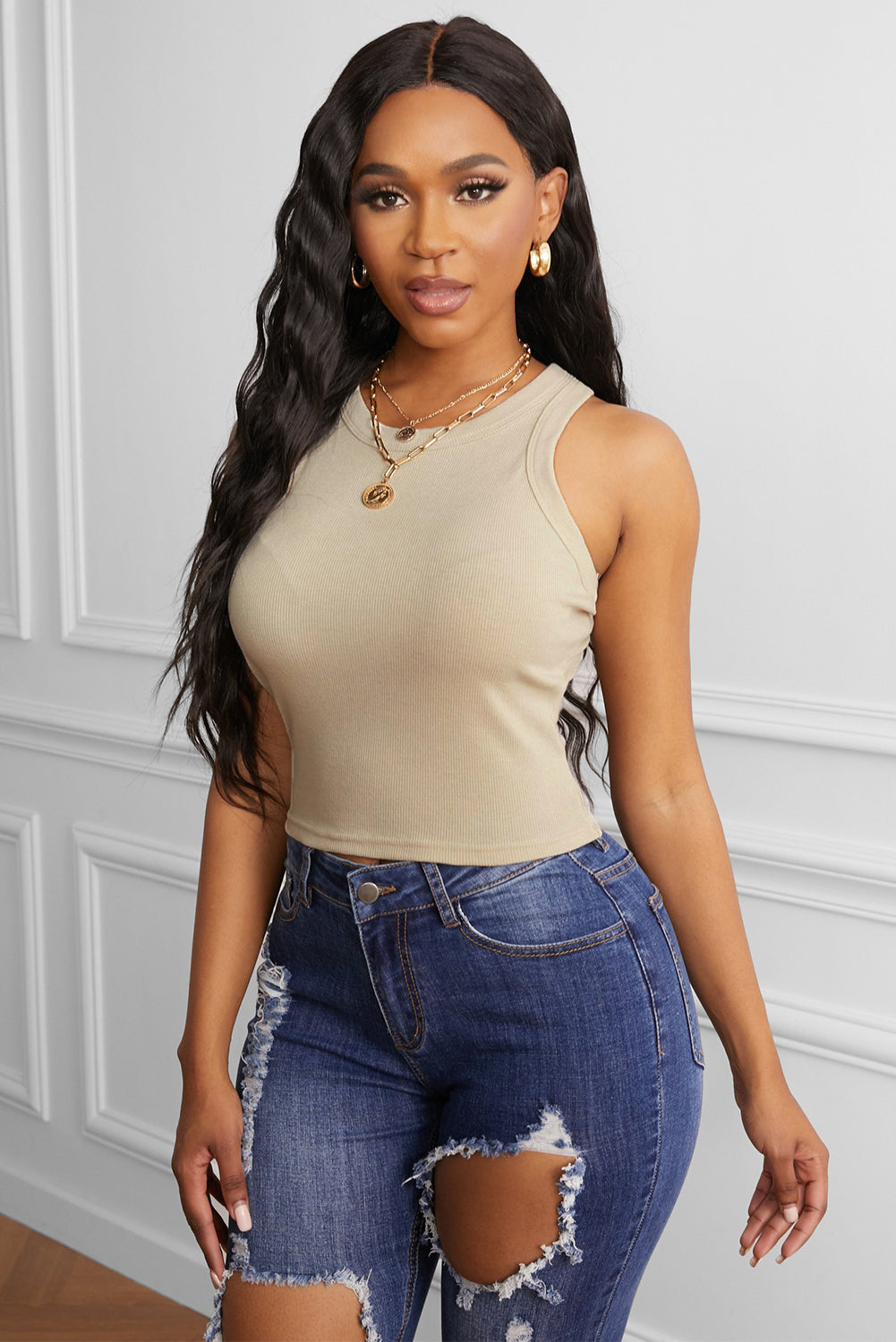 Round Neck Racerback Tank - Tantalize Boutique