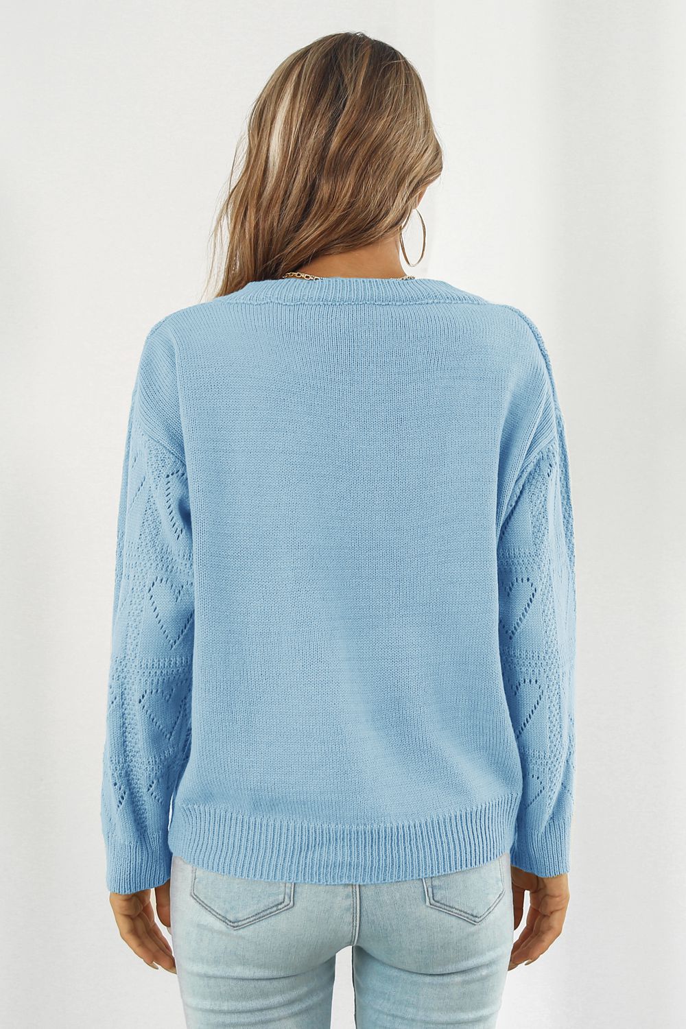 V-Neck Drop Shoulder Sweater - Tantalize Boutique