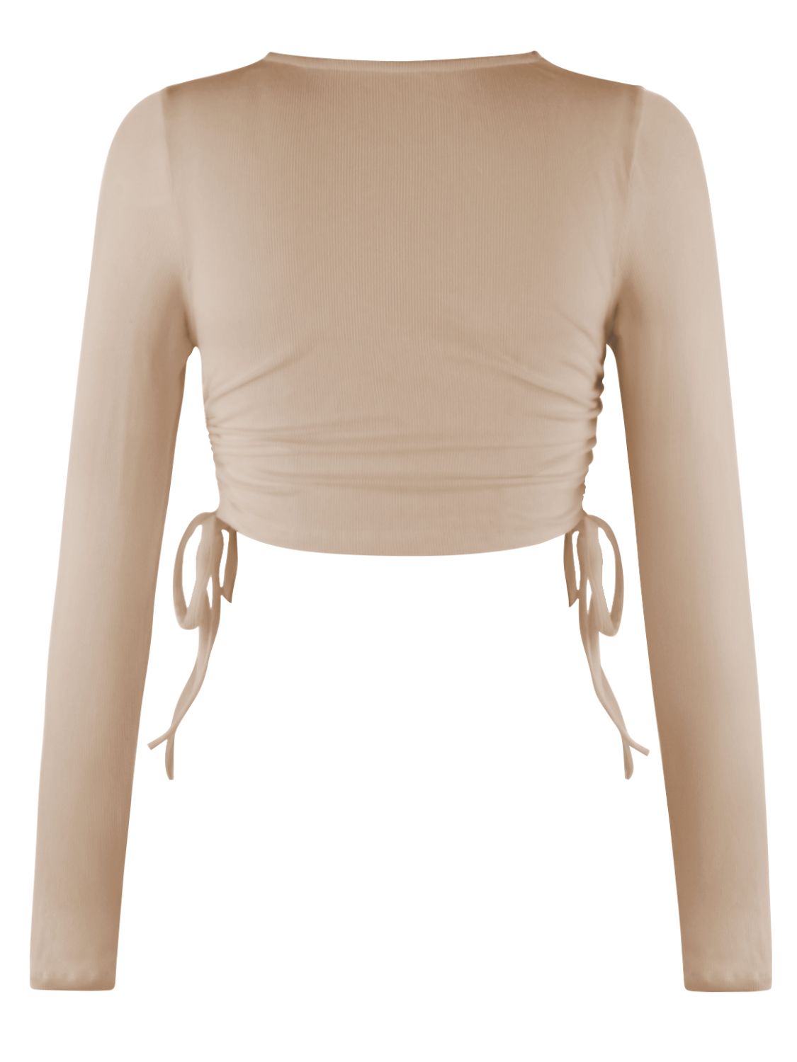 Drawstring Round Neck Long Sleeve Top - Tantalize Boutique
