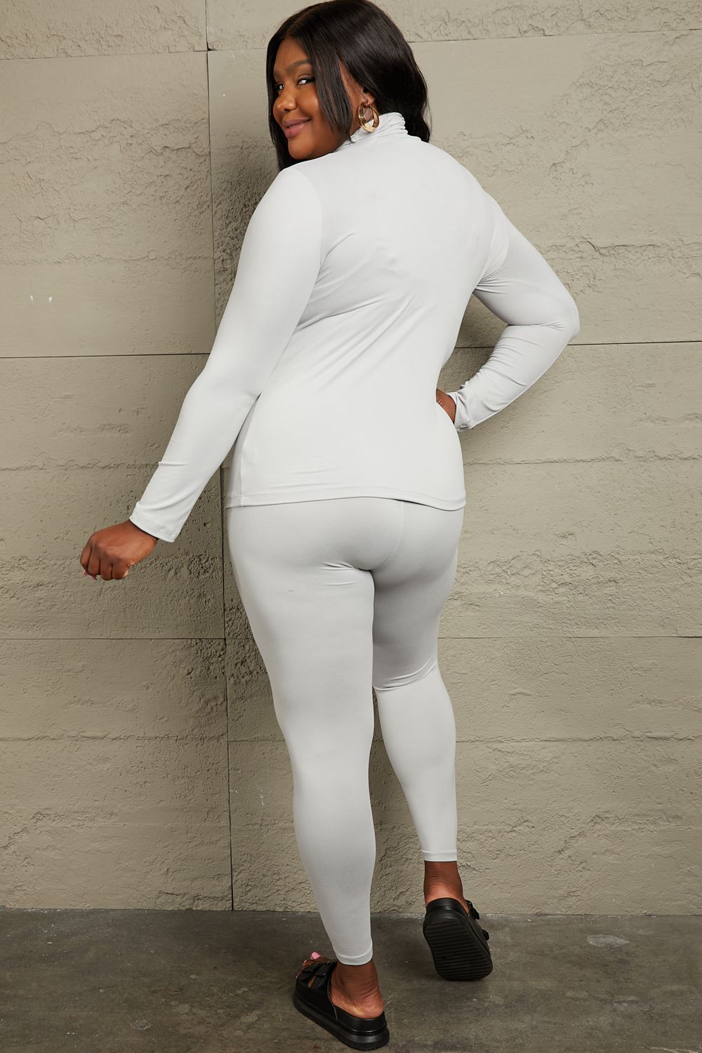 Zenana Friend in Me Full Size Mock Neck Top and Leggings Set - Tantalize Boutique
