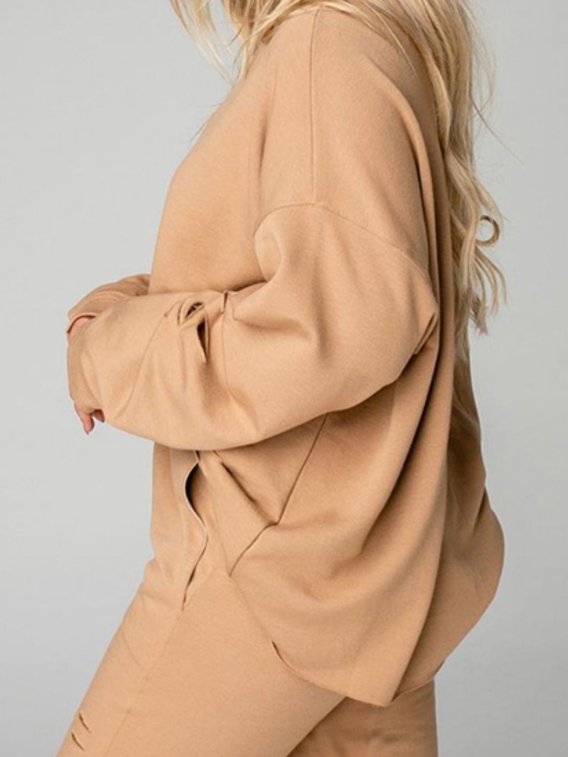 Distressed Sweatshirt and Joggers Set - Tantalize Boutique