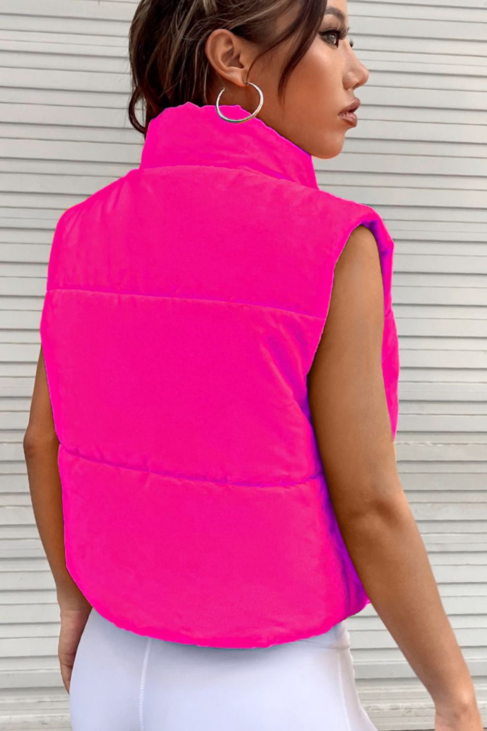 Zip Up Turtleneck Vest Coat - Tantalize Boutique