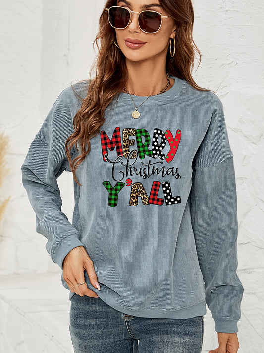 MERRY CHRISTMAS Y'ALL Graphic Sweatshirt - Tantalize Boutique