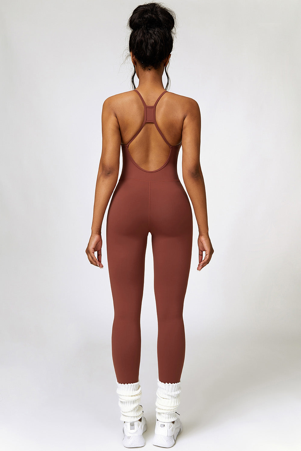 Open Back Spaghetti Strap Sports Jumpsuit - Tantalize Boutique